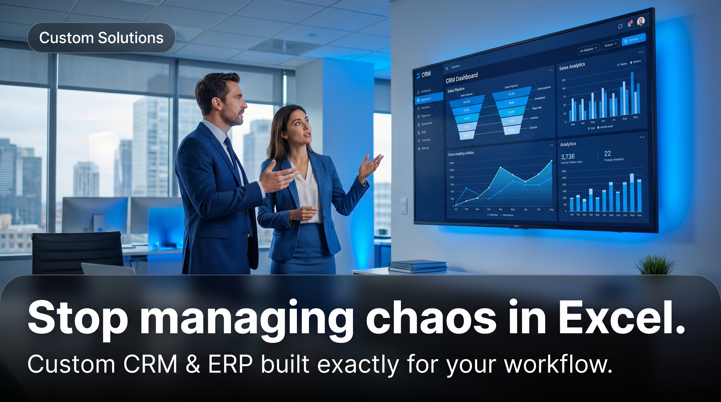 Custom solutions — Krilap builds custom CRM and ERP for your workflow